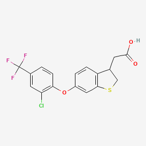 2-[6-[2-Chloro-4-(trifluoromethyl)phenoxy]-2,3-dihydro-1-benzothiophen-3-yl]acetic acid