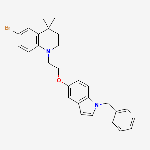 1-(2-((1-Benzyl-1H-indol-5-yl)oxy)ethyl)-6-bromo-4,4-dimethyl-1,2,3,4-tetrahydroquinoline