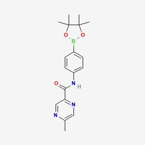 5-methyl-N-[4-(4,4,5,5-tetramethyl-1,3,2-dioxaborolan-2-yl)phenyl]pyrazine-2-carboxamide