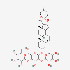 2-[4-hydroxy-2-(hydroxymethyl)-6-[(6R,9S,13R)-5',7,9,13-tetramethylspiro[5-oxapentacyclo[10.8.0.02,9.04,8.013,18]icos-18-ene-6,2'-oxane]-16-yl]oxy-5-(3,4,5-trihydroxy-6-methyloxan-2-yl)oxyoxan-3-yl]oxy-6-methyloxane-3,4,5-triol