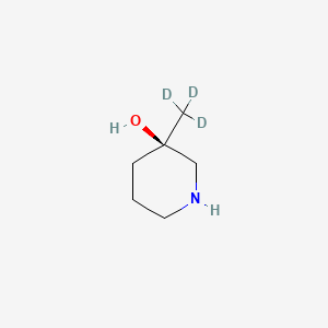 molecular formula C6H13NO B14790116 (3R)-3-((2)H)methylpiperidin-3-ol 