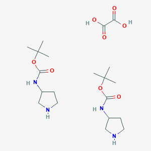 molecular formula C20H38N4O8 B14790128 tert-butyl N-pyrrolidin-3-ylcarbamate;oxalic acid 