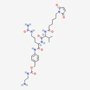 {4-[(2S)-5-(carbamoylamino)-2-[(2S)-2-[6-(2,5-dioxo-2,5-dihydro-1H-pyrrol-1-yl)hexanamido]-3-methylbutanamido]pentanamido]phenyl}methyl N-(2-aminoethyl)carbamate