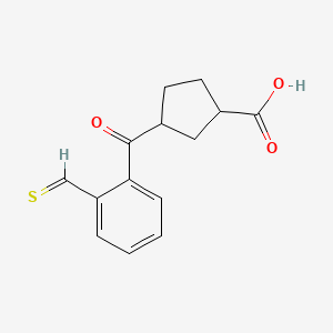 molecular formula C14H14O3S B14790166 3-(2-Methanethioylbenzoyl)cyclopentane-1-carboxylic acid 