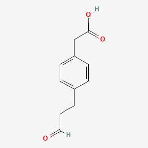 molecular formula C11H12O3 B14790186 (4-(Carboxymethyl)phenyl)propanal 