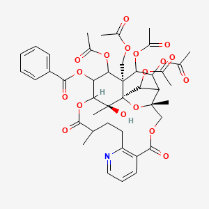 [(1S,3R,21R,26S)-20,22,23,25-tetraacetyloxy-21-(acetyloxymethyl)-26-hydroxy-3,15,26-trimethyl-6,16-dioxo-2,5,17-trioxa-11-azapentacyclo[16.7.1.01,21.03,24.07,12]hexacosa-7(12),8,10-trien-19-yl] benzoate