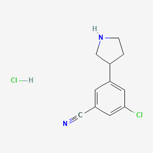 3-Chloro-5-pyrrolidin-3-ylbenzonitrile;hydrochloride