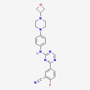 2-Fluoro-5-(4-((4-(4-(oxetan-3-yl)piperazin-1-yl)phenyl)amino)-1,3,5-triazin-2-yl)benzonitrile