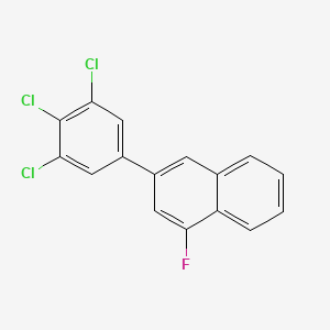 molecular formula C16H8Cl3F B14790436 1-Fluoro-3-(3,4,5-trichlorophenyl)naphthalene 