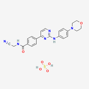 N-(cyanomethyl)-4-[2-(4-morpholin-4-ylanilino)pyrimidin-4-yl]benzamide;sulfuric acid