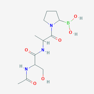 [1-[2-[(2-Acetamido-3-hydroxypropanoyl)amino]propanoyl]pyrrolidin-2-yl]boronic acid