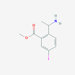 molecular formula C10H12INO2 B14790468 Methyl 2-(1-aminoethyl)-5-iodobenzoate 