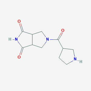 molecular formula C11H15N3O3 B1479047 5-(pyrrolidine-3-carbonyl)tetrahydropyrrolo[3,4-c]pyrrole-1,3(2H,3aH)-dione CAS No. 2098073-65-3