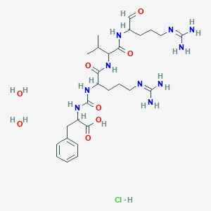 2-[[5-(Diaminomethylideneamino)-1-[[1-[[5-(diaminomethylideneamino)-1-oxopentan-2-yl]amino]-3-methyl-1-oxobutan-2-yl]amino]-1-oxopentan-2-yl]carbamoylamino]-3-phenylpropanoic acid;dihydrate;hydrochloride