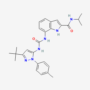 7-({[3-Tert-Butyl-1-(4-Methylphenyl)-1h-Pyrazol-5-Yl]carbamoyl}amino)-N-(Propan-2-Yl)-1h-Indole-2-Carboxamide