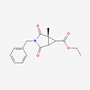 molecular formula C16H17NO4 B14790523 ethyl rel-(1S,5S,6S)-3-benzyl-1-methyl-2,4-dioxo-3-azabicyclo[3.1.0]hexane-6-carboxylate 