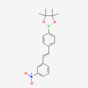 molecular formula C20H22BNO4 B14790616 (E)-4,4,5,5-tetramethyl-2-(4-(3-nitrostyryl)phenyl)-1,3,2-dioxaborolane 