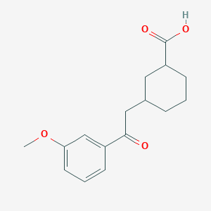 molecular formula C16H20O4 B14790639 cis-3-[2-(3-Methoxyphenyl)-2-oxoethyl]-cyclohexane-1-carboxylic acid 