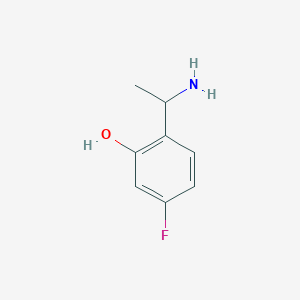 molecular formula C8H10FNO B14790703 2-(1-Aminoethyl)-5-fluorophenol 