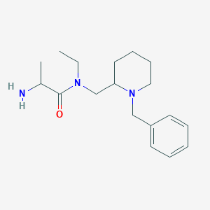 molecular formula C18H29N3O B14790768 2-Amino-N-(((S)-1-benzylpiperidin-2-yl)methyl)-N-ethylpropanamide 