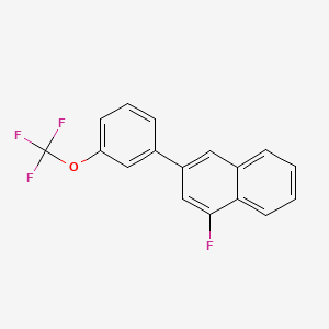 molecular formula C17H10F4O B14790809 1-Fluoro-3-(3-(trifluoromethoxy)phenyl)naphthalene 