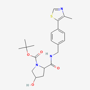 molecular formula C21H27N3O4S B14790878 Tert-butyl 4-hydroxy-2-[[4-(4-methyl-1,3-thiazol-5-yl)phenyl]methylcarbamoyl]pyrrolidine-1-carboxylate 