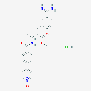 molecular formula C25H27ClN4O4 B14790910 Methyl 2-[(3-carbamimidoylphenyl)methyl]-3-[[4-(1-oxidopyridin-1-ium-4-yl)benzoyl]amino]butanoate;hydrochloride 