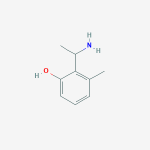 molecular formula C9H13NO B14790923 Phenol, 2-[(1S)-1-aminoethyl]-3-methyl- 