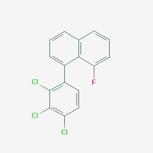 molecular formula C16H8Cl3F B14790937 1-Fluoro-8-(2,3,4-trichlorophenyl)naphthalene 