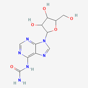 molecular formula C11H14N6O5 B14790943 {9-[(2R,3R,4S,5R)-3,4-dihydroxy-5-(hydroxymethyl)oxolan-2-yl]-9H-purin-6-yl}urea 