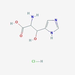 molecular formula C6H10ClN3O3 B14790961 D-Histidine, beta-hydroxy-, monohydrochloride, (betaR)-(9CI) 