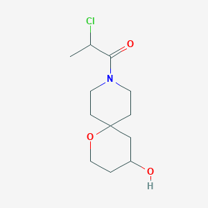 molecular formula C12H20ClNO3 B1479098 2-氯-1-(4-羟基-1-氧杂-9-氮杂螺[5.5]十一烷-9-基)丙-1-酮 CAS No. 2098091-23-5