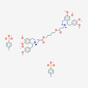 molecular formula C67H86N2O18S2 B14791142 5-[3-[(2R)-1-[(3,4-dimethoxyphenyl)methyl]-6,7-dimethoxy-2-methyl-3,4-dihydro-1H-isoquinolin-2-ium-2-yl]propanoyloxy]pentyl 3-[(2R)-1-[(3,4-dimethoxyphenyl)methyl]-6,7-dimethoxy-2-methyl-3,4-dihydro-1H-isoquinolin-2-ium-2-yl]propanoate;4-methylbenzenesulfonate 