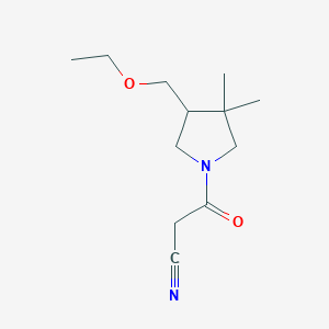 molecular formula C12H20N2O2 B1479115 3-(4-(Ethoxymethyl)-3,3-dimethylpyrrolidin-1-yl)-3-oxopropanenitrile CAS No. 2098085-15-3