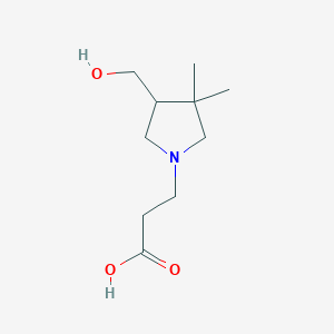 molecular formula C10H19NO3 B1479122 3-(4-(Hydroxymethyl)-3,3-dimethylpyrrolidin-1-yl)propanoic acid CAS No. 2098118-84-2