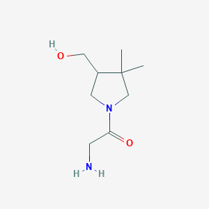 molecular formula C9H18N2O2 B1479124 2-Amino-1-(4-(hydroxymethyl)-3,3-dimethylpyrrolidin-1-yl)ethan-1-one CAS No. 2090878-72-9