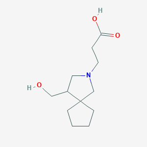 molecular formula C12H21NO3 B1479126 3-(4-(Hydroxymethyl)-2-azaspiro[4.4]nonan-2-yl)propanoic acid CAS No. 2098067-95-7