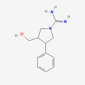 molecular formula C12H17N3O B1479131 3-(Hydroxymethyl)-4-phenylpyrrolidine-1-carboximidamide CAS No. 2098132-10-4