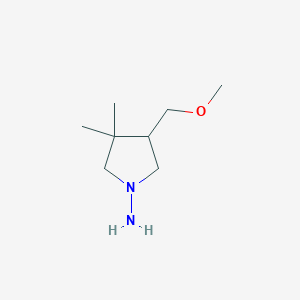 molecular formula C8H18N2O B1479135 4-(Methoxymethyl)-3,3-dimethylpyrrolidin-1-amine CAS No. 2098084-55-8