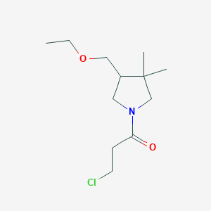 molecular formula C12H22ClNO2 B1479138 3-Chloro-1-(4-(ethoxymethyl)-3,3-dimethylpyrrolidin-1-yl)propan-1-one CAS No. 2097994-26-6