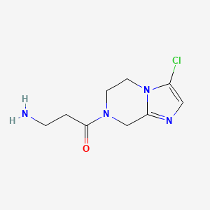 molecular formula C9H13ClN4O B1479139 3-amino-1-(3-chloro-5,6-dihydroimidazo[1,2-a]pyrazin-7(8H)-yl)propan-1-one CAS No. 2091688-43-4