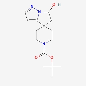 molecular formula C15H23N3O3 B14791398 Tert-butyl 6-hydroxyspiro[5,6-dihydropyrrolo[1,2-b]pyrazole-4,4'-piperidine]-1'-carboxylate 