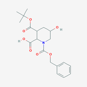 5-Hydroxy-3-[(2-methylpropan-2-yl)oxycarbonyl]-1-phenylmethoxycarbonylpiperidine-2-carboxylic acid