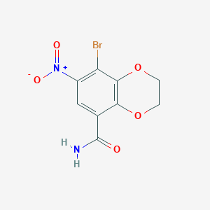 5-Bromo-6-nitro-2,3-dihydro-1,4-benzodioxine-8-carboxamide