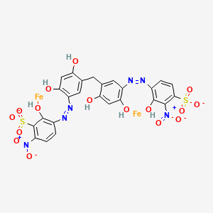 Iron, [-[2-(hydroxy-O)-3-[[5-[[2-hydroxy-4-(hydroxy-O)-5-[[2-(hydroxy-O)-3-nitro-5-sulfophenyl]azo-N1]phenyl]methyl]-2-(hydroxy-O)-4-hydroxyphenyl]azo-N1]-5-nitrobenzenesulfonato(6-)]]di-