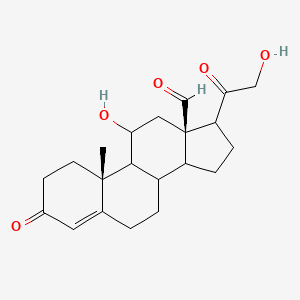 (10R,13R)-11-hydroxy-17-(2-hydroxyacetyl)-10-methyl-3-oxo-1,2,6,7,8,9,11,12,14,15,16,17-dodecahydrocyclopenta[a]phenanthrene-13-carbaldehyde