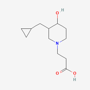 molecular formula C12H21NO3 B1479168 3-(3-(Cyclopropylmethyl)-4-hydroxypiperidin-1-yl)propanoic acid CAS No. 2097963-02-3