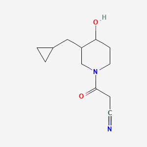 molecular formula C12H18N2O2 B1479169 3-(3-(环丙基甲基)-4-羟基哌啶-1-基)-3-氧代丙腈 CAS No. 2097963-37-4