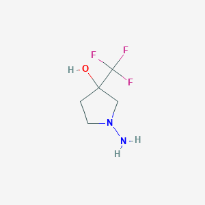 molecular formula C5H9F3N2O B1479173 1-Amino-3-(trifluoromethyl)pyrrolidin-3-ol CAS No. 1849279-89-5