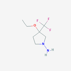 molecular formula C7H13F3N2O B1479175 3-Ethoxy-3-(trifluoromethyl)pyrrolidin-1-amine CAS No. 2098088-37-8